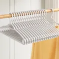 White plastic clothes hangers non-slip heavy duty durable space saving coat hangers for closet - Regular Non-Slip Style / Coconut Milk White