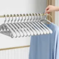 Grey plastic clothes hangers 20 pack, wide shoulder non slip design for coat and wardrobe. - Wide Shoulder Non-Slip Style / Teke Grey