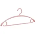 Pink plastic wide shoulder clothes hanger, anti-slip clothes organizer for adult garments. - Pink