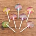 Detailed view of colorful shell lollipop resin charms, 30x69mm DIY pendants for bags and clothes. - Random Mixed Colors