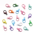 Colorful metal lobster clasps detail shot, assorted DIY jewelry making connector hooks findings. - 8X12mm Lobster Clasp / Pack of 100