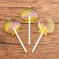 DIY resin acrylic shell lollipop shaped pendant charms for clothing luggage accessories - Yellow