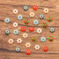 Colorful 8mm enamel flower beads loose spacers for DIY jewelry making bracelets. - Random Mixed Colors