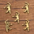 Bronze sports player charms metal pendants DIY jewelry making accessories 11x21mm crafting parts - Athlete Shot Put Style(9H04) / Antique Bronze