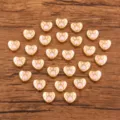 Perline in lega a forma di cuore con zampa rosa, accessori per gioielli DIY dorati. - Rosa