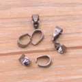 Dunkelgraue Anhänger-Verbindungsstücke, Metall Quetschverbinder für Halsketten Schmuck Details. - 100 Stück/Packung / Kanonenschwarz Set