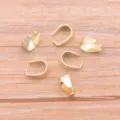 Goldfarbene Metall Schmuck Bails Verbinder Detailansicht ideal für DIY Halsketten Schmuck - 100 Stück/Packung / Helles Gold