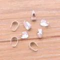 Detailansicht silberne Anhänger Klemmen Schmuckverbinder für Halskette Armband Basteln Zubehör. - 100 Stück/Packung / Hellsilber