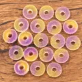 Farbverlauf Harz Cabochons 16mm hohl runde Anhänger DIY Handyhülle Haarnadel Schmuck Zubehör Teile. - Gelb & Lila Farbverlauf