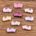 Bunte Legierung Wow Buchstaben Perlen fuer DIY handgemachte Armband Halskette Schmuck. - WOW Buchstabe Stil / 8x15mm
