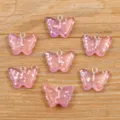 DIY Harz Schmetterling Anhänger Charme mit Glitzer Farbverlauf Design in Pink und Lila. - Stil 8