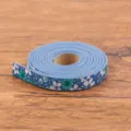 Courroie en cuir PU a motif floral bleu pour bracelets et colliers faits main variante. - N°4 Motif Floral Bleu