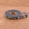 Zwarte PU lederen bloemen geprinte band riem ideaal voor DIY sieraden armband maken. - Patroon 5