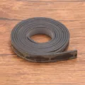 PU leather cord with feather pattern, 120x1cm leather strap for DIY bracelets and accessories. - Gray