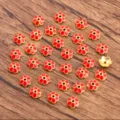 Red enamel flower bead caps gold metal spacers for DIY jewelry bracelet making charms 8mm - Red