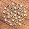 Perline distanziatrici di fiori in smalto blu 8mm cappucci di perline per gioielli fai da te - Blu scuro