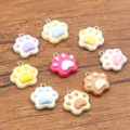 Ensemble de pendentifs DIY patte d'animal en résine colorée, jolis accessoires de bijoux. - Patte de Dessin Animé (24K02)
