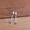 Mini silver arrow charms for DIY jewelry making, detailed metal weapon pendant accessory. - Antique Silver