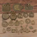 Colgantes de dijes de engranaje de reloj de aleacion de bronce para joyas DIY artesanía - Bronce Antiguo