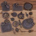 Mezcla bronce steampunk engranaje reloj dijes aleación metal bricolaje colgantes para joyas. - Bronce Rojo