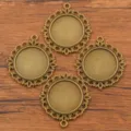 Antik bronzefarbene runde Fassungen für DIY Schmuckherstellung Kameen Anhänger und Edelsteine. - Antikbronze