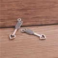 DIY alloy jewelry connectors, vintage silver arrow and heart charms for handmade crafts. - Heart Arrow Connector / 7X29mm / Antique Silver