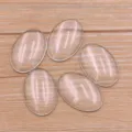 Clear glass oval cabochons in mixed sizes, perfect for DIY jewelry making and crafts. - 18*25mm / Clear