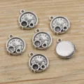 DIY Steampunk Gear Clock Metal Charms Antique Silver Pendants Jewelry Making DIY Crafts - No. 18 Clock / 14x16mm