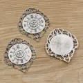 Steampunk alloy gear clock pendant DIY jewelry accessories vintage silver charm pendant 3pcs - No. 7 Clock / 35x43mm