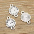 DIY metal alloy clock sunburst charms connectors jewelry making findings craft supplies - No. 17 Clock / 13x21mm
