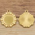 Runde Fassung Anhänger Schale goldene Spitze Basis DIY Schmuck Funde Edelstahl Komponenten - Einzelloch Anhänger / 20mm Innenbreite / Gold