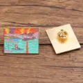Metal enamel pin featuring classic oil painting art design, perfect for clothes and backpacks. - No. 3 Art Style / 26x35mm