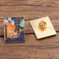 Van Gogh oil painting metal enamel brooch art masterpiece lapel pin backpack decor - No. 4 Art Style / 25x33mm