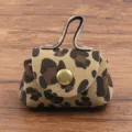 Mini luipaard print PU lederen portemonnee ketting hanger mode schattige kleine tas accessoire. - Bruin kettingkoord / Luipaard Beige