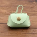 Lichtgroene PU leer mini portemonnee hanger schattige oordopjeshoes stijlvolle modeaccessoire - Muntgroen
