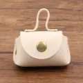 Mini PU Lederen Munteenheid Tas Hanger Oortelefoon Hoesje Off-White Variant Accessoire - Wit