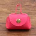Mini PU lederen muntbeurs ketting hanger hoesje stijlvolle roze mini tas accessoire - Rozerood
