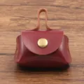 Kleine PU lederen portemonnee ketting hanger, stijlvol mode-accessoire voor dagelijks. - Bordeauxrood