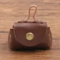 Mini PU lederen muntportemonnee ketting hanger oortelefoon hoesje stijlvolle mode forenzen tas - Bruin