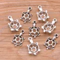 Ασημένια χελώνα charms κράμα DIY κοσμήματα μενταγιόν θαλάσσιο ζώο αξεσουάρ 1 τεμ. - 1 Τεμάχιο (12x22mm)
