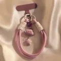Cute pink cloud star phone lanyard wrist strap cute charm mobile phone accessory - Speechless Cloud Star Charm (with Purple-White Lanyard and Light Purple Tab) / Purple