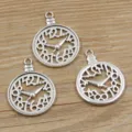 DIY silver tone clock pocket watch pendant alloy charms for handmade jewelry making and crafts. - No. 9 Clock / 28x37mm