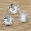 Steampunk gear charms, antique silver alloy clock pendants, DIY jewelry making accessories. - No. 25 Clock / 20x23mm