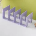Desktop 4-slot plastic bookend in taro purple for office and study organization. - 4-Column / Taro Purple