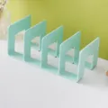 4-section plastic bookend desktop organizer frost green storage rack and divider stand - 4-Column / Frost Green