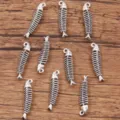 Δ διάφορα κρεμαστά ψαροκόκαλο κράματος DIY αξεσουάρ μενταγιόν κοσμημάτων για κολιέ βραχιόλι - 1 Τεμάχιο (6x26mm)