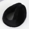 Men's winter thick warm plush earmuffs, soft cold-proof windproof black ear cover for cycling. - Black