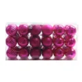 Mini Boules de Noel Roses 4cm Decoration Sapin de Noel Suspendues Incassables Lot - 4cm 36pcs Baril / Rose rouge