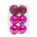 Palline di Natale infrangibili in plastica decorazioni per albero di festa ed - Rosso rosa