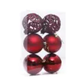 Sfere di Natale rosse set plastica per decorazioni albero festa di fine anno ornamenti - Borgogna